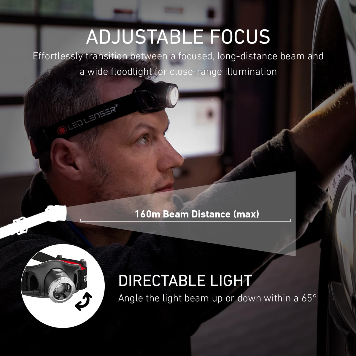 Ledlenser H7R.2 Rechargeable LED Head Torch, Super Bright 300